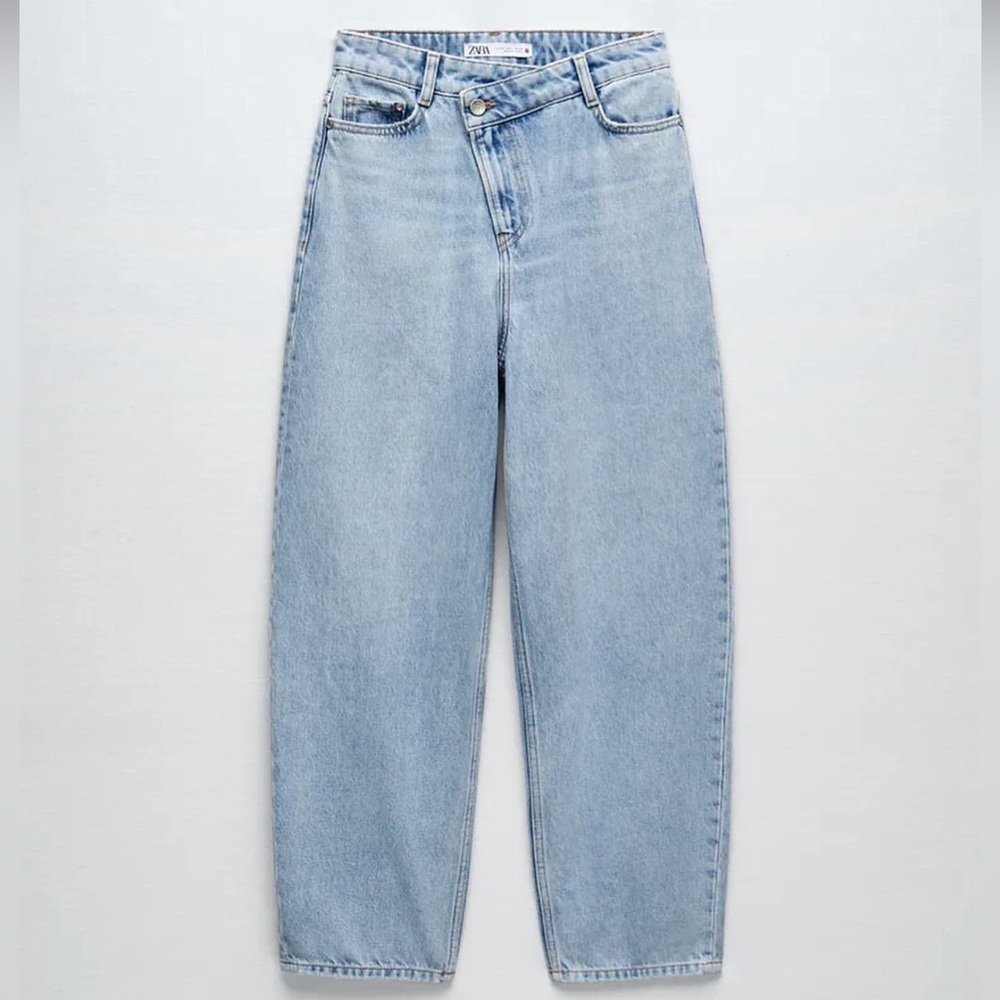 ZARA HIGH-RISE BAGGY JEANS Sz 6 - Picture 1 of 4